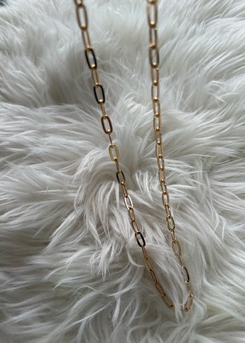 Zincirli altın renk kolye - Görsel 4