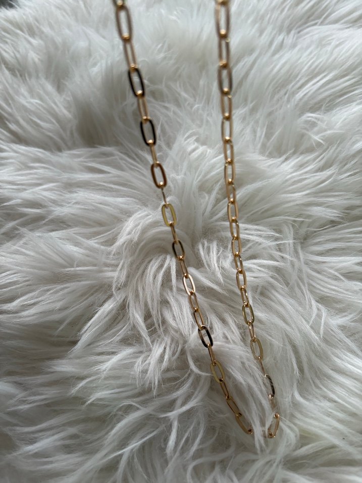 Zincirli altın renk kolye - Görsel 4