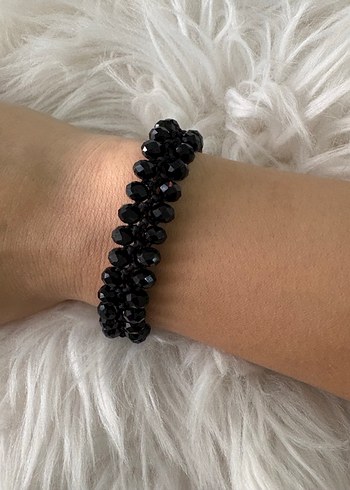 Siyah Boncuklu  Desenli Bileklik - Görsel 2