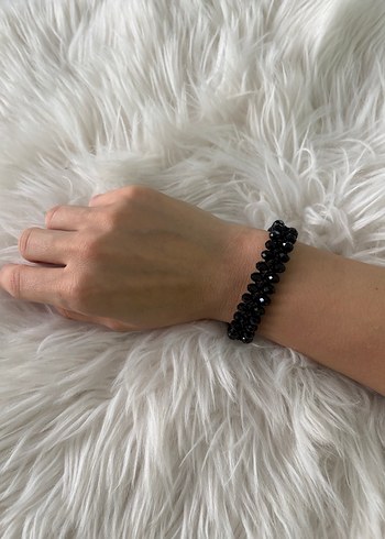 Siyah Boncuklu  Desenli Bileklik - Görsel 4