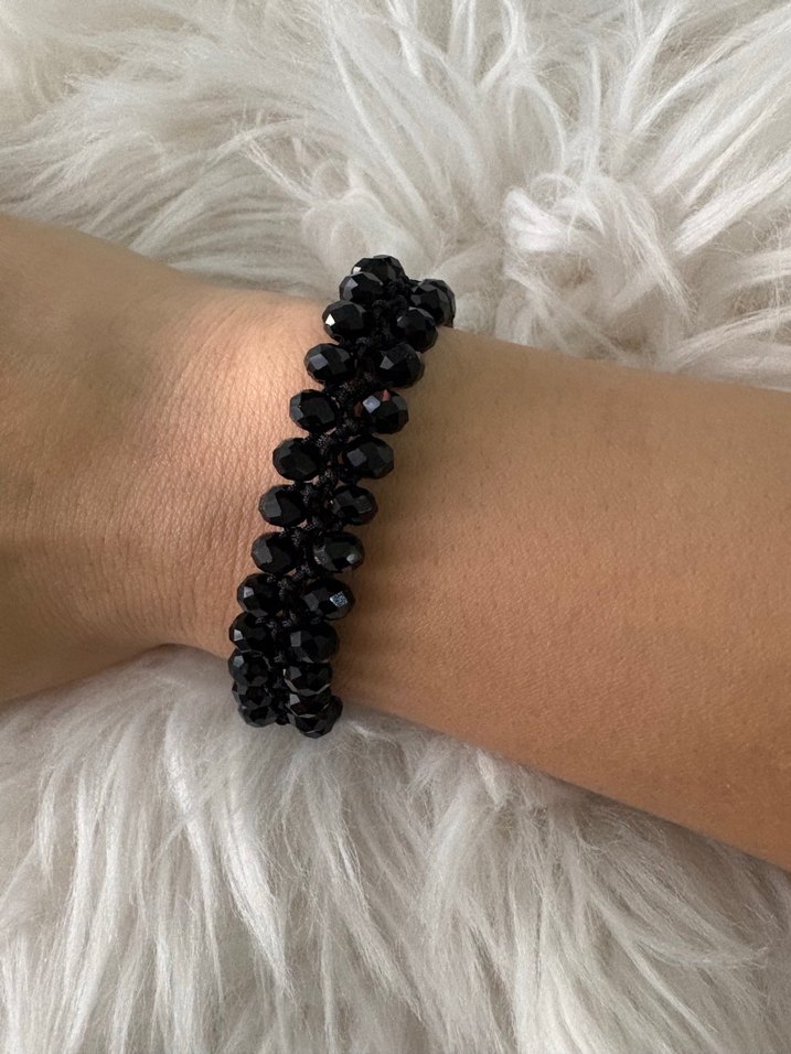 Siyah Boncuklu  Desenli Bileklik - Görsel 2