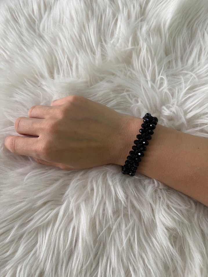 Siyah Boncuklu  Desenli Bileklik - Görsel 4