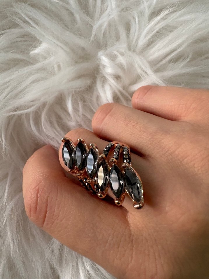 Payetli Bohem Yılan Desenli Kadın Yüzük - Görsel 2