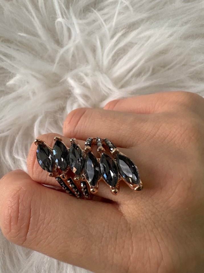 Payetli Bohem Yılan Desenli Kadın Yüzük - Görsel 3