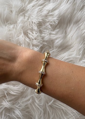 Altın Renkli Taşlı Minimalist Bileklik - Görsel 4