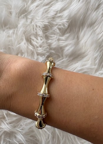 Altın Renkli Taşlı Minimalist Bileklik - Görsel 2