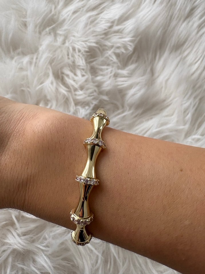 Altın Renkli Taşlı Minimalist Bileklik - Görsel 2