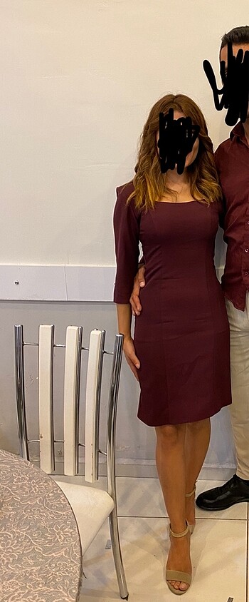 Bordo kısa abiye elbise