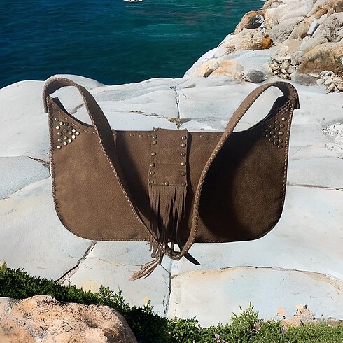 Beden HAKİKİ NUBUK HANDMADE MİNİÇANTA