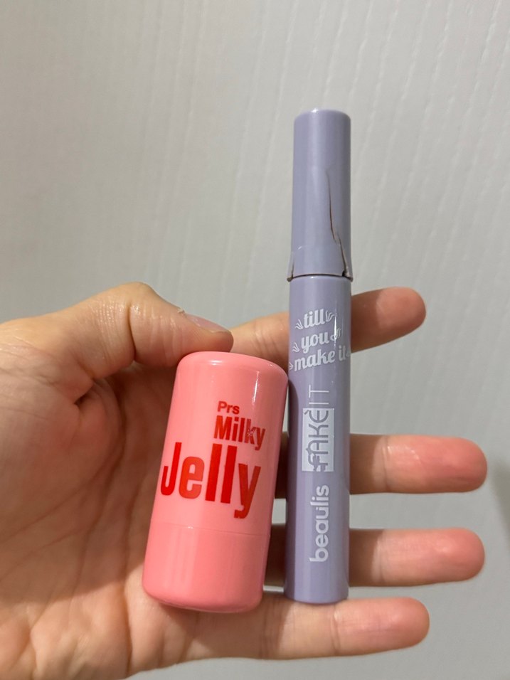 Pastel Pembe Maskara ve Dudak Balmı - Görsel 2