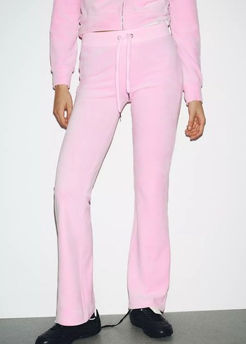 Kız Çocuk Pembe Bağlama Desenli Rahat Pantolon - Görsel 2