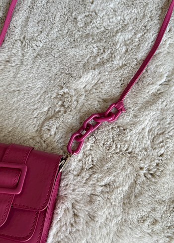 Mango Pembe Tokalı Kadın Omuz Çantası
