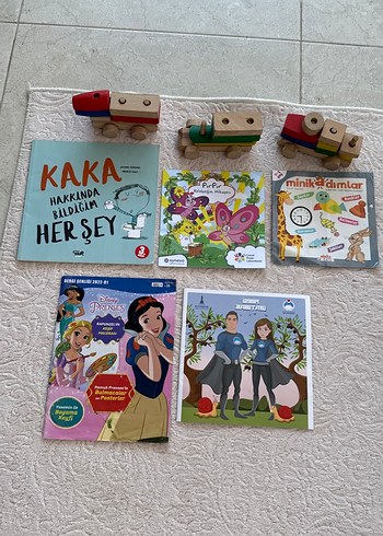 Çocuk Kitapları ve Ahşap Oyuncak Trenler