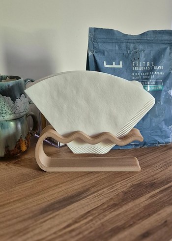 Ahşap Görünümlü Plastik Filtre Kahva Kağıdı Standı