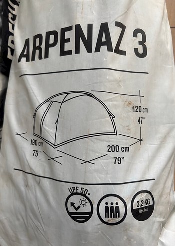 l Beden gri Renk Decathlon Quechua Arpenaz Fresh Black 3 Kişilik Kamp Çadırı