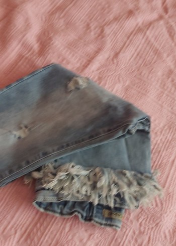 12-13 Yaş Beden mavi Renk yazlık kot pantolon