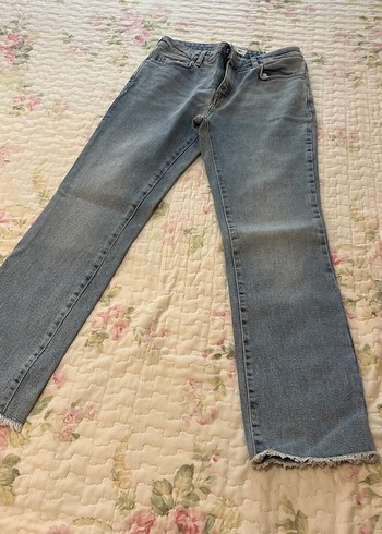 Kadın Mavi Midi Boy Denim Pantolon