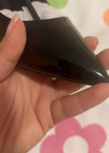 Siyah Rugan Stiletto Topuklu Kadın Ayakkabı - Görsel 7