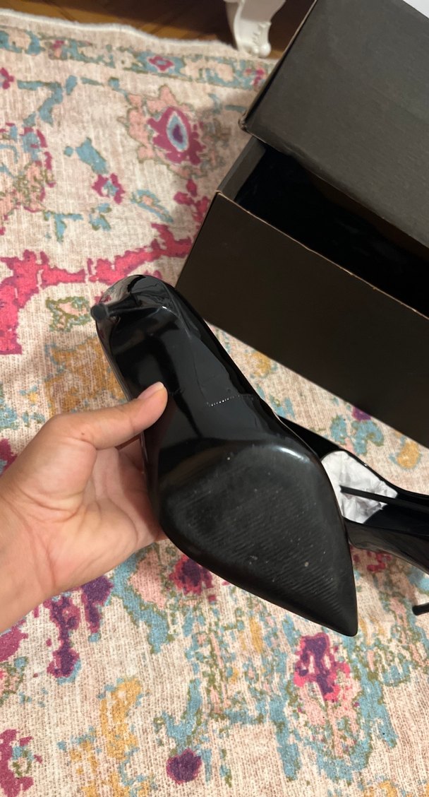 Siyah Rugan Stiletto Topuklu Kadın Ayakkabı - Görsel 5