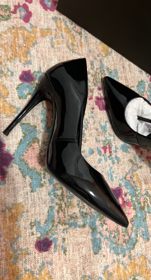 Siyah Rugan Stiletto Topuklu Kadın Ayakkabı - Görsel 3