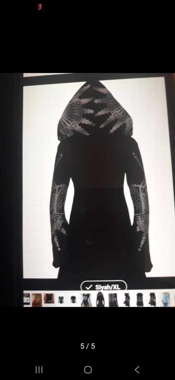 Uzun Siyah Gotik Kadın ceket - Görsel 3