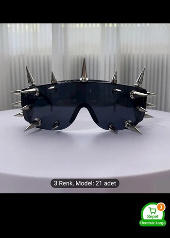 Siyah Tokalı Rock Punk gotik Güneş Gözlüğü - Görsel 4