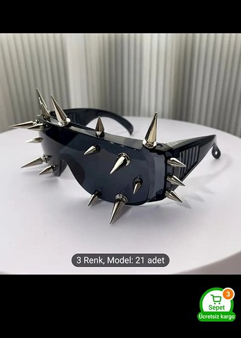 Siyah Tokalı Rock Punk gotik Güneş Gözlüğü - Görsel 3