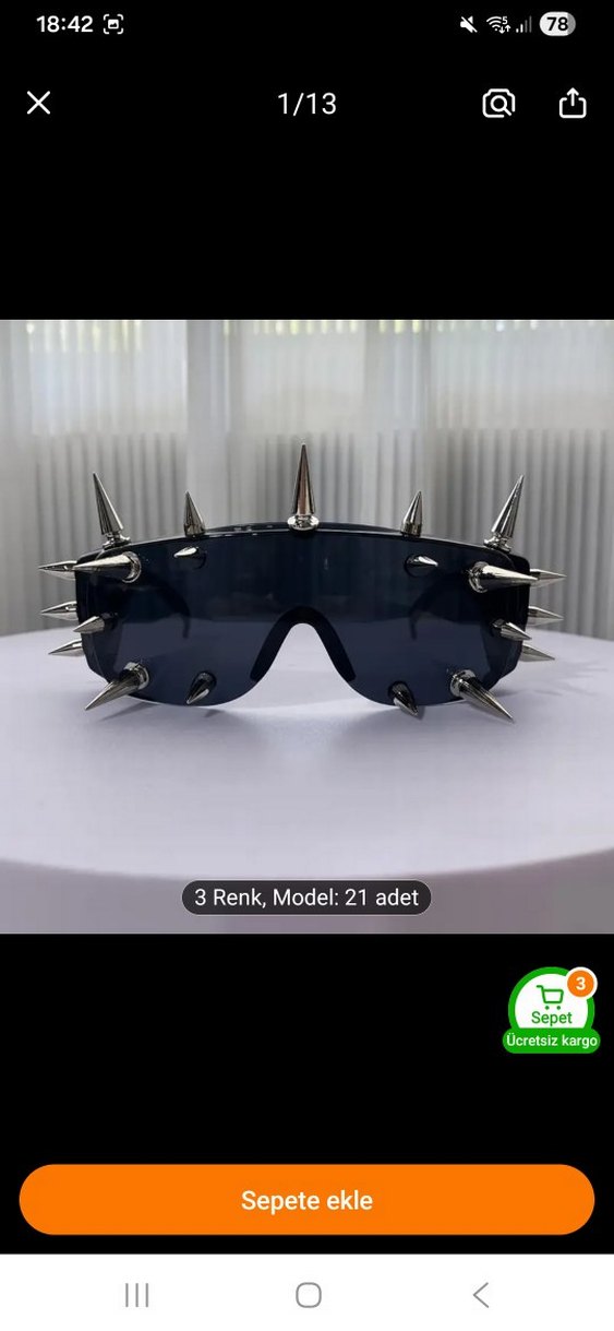 Siyah Tokalı Rock Punk gotik Güneş Gözlüğü - Görsel 4