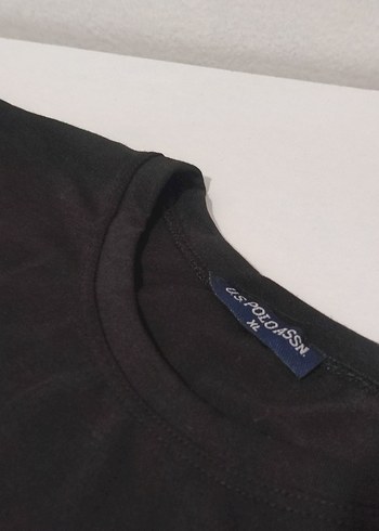 xl Beden Siyah U.S. Polo Assn. Baskılı Erkek Tişört