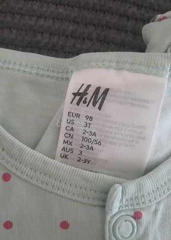 H&M Çok Renkli Baskılı Çocuk tulumu