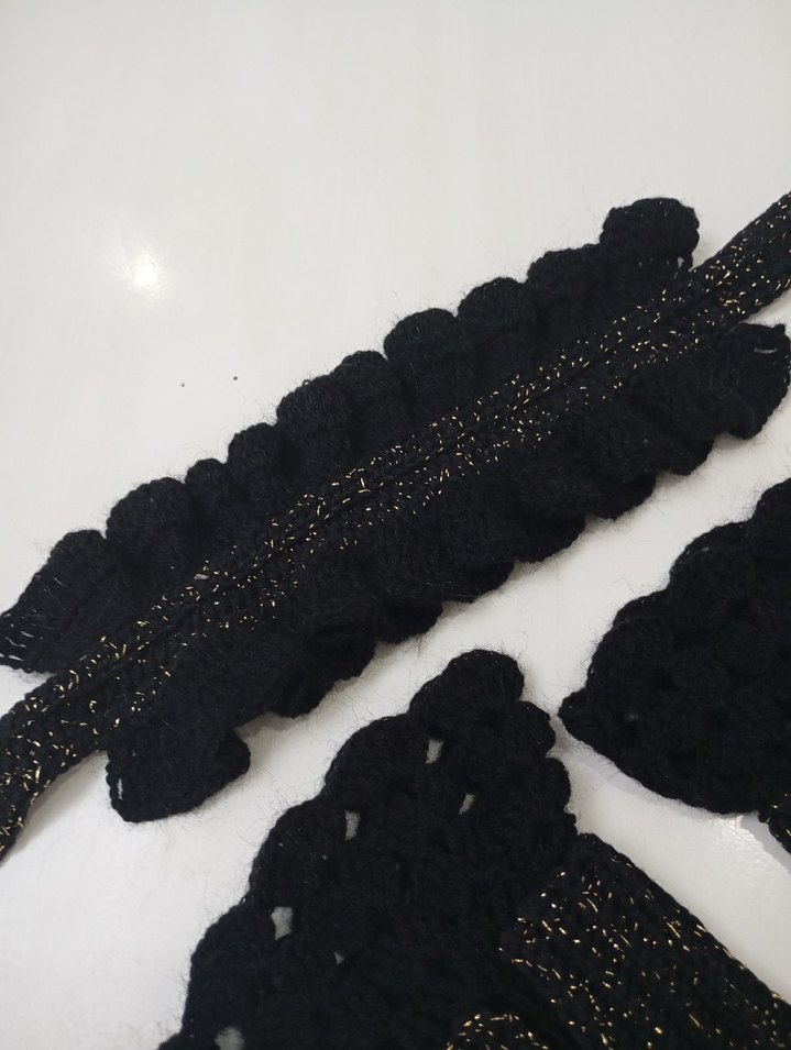 Siyah vintage Örgü Kadın Eldivenleri - Görsel 2