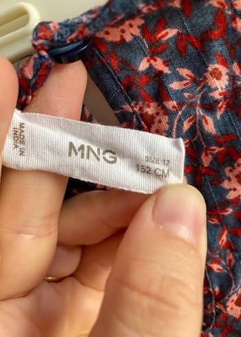 Mango Kids Çiçek Desenli Uzun Kollu Midi Elbise
