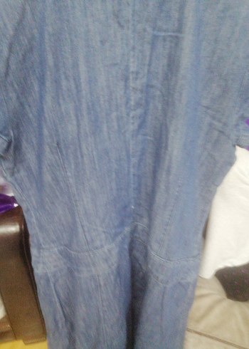 Düğmeli Kısa Kollu Denim elbise - Görsel 5