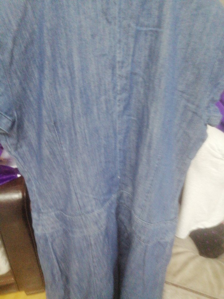 Düğmeli Kısa Kollu Denim elbise - Görsel 5