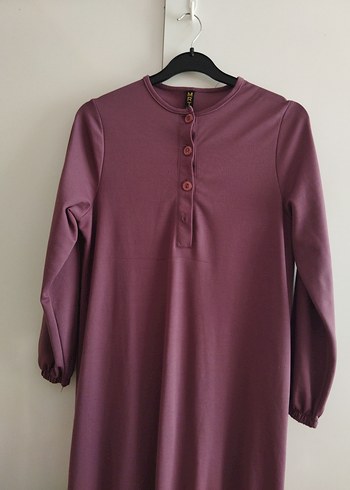 Uzun Mor Kadın Elbise Fırfırlı - Görsel 6