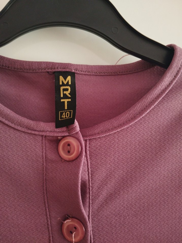 Uzun Mor Kadın Elbise Fırfırlı - Görsel 2