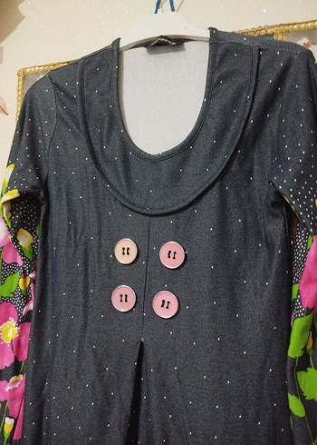 Bohem Uzun Kollu Çiçek Desenli elbise - Görsel 3