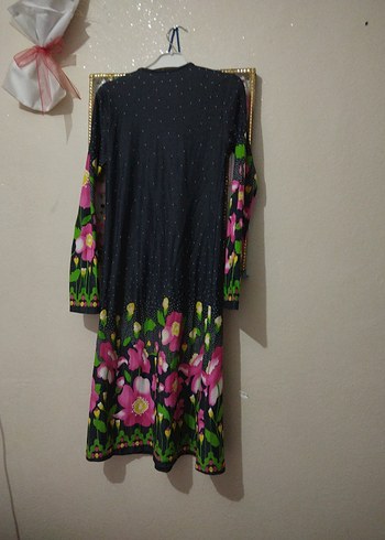 Bohem Uzun Kollu Çiçek Desenli elbise - Görsel 6