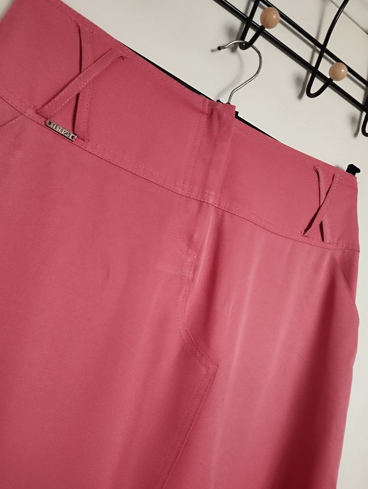 Pembe Drapeli Uzun Kadın Etek - Görsel 4