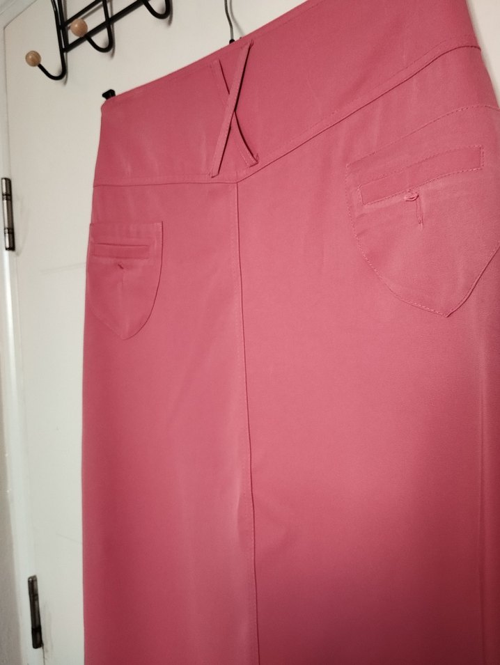 Pembe Drapeli Uzun Kadın Etek - Görsel 3