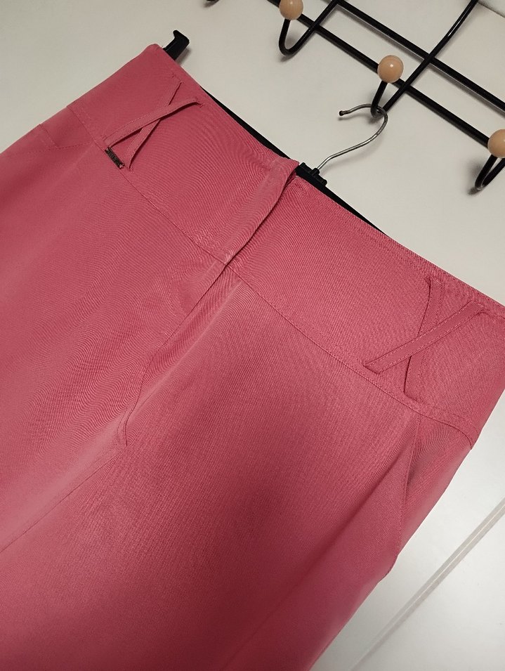 Pembe Drapeli Uzun Kadın Etek - Görsel 5