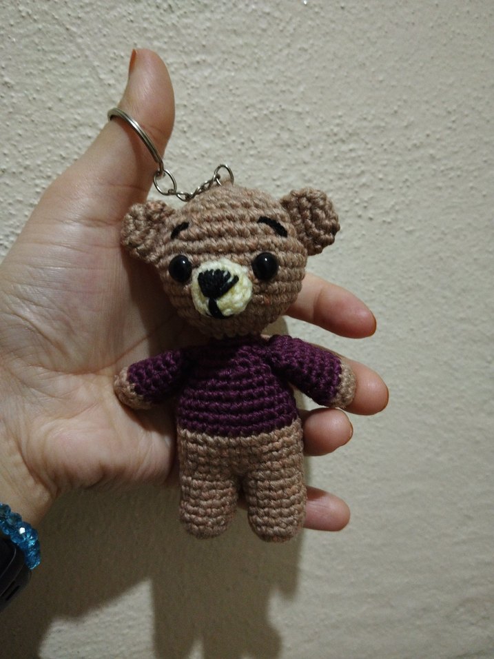 Mor amigurmi Ayıcık Anahtarlık - Görsel 4