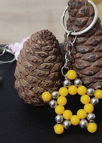 Sarı Boncuklu Bohem Anahtarlık - Görsel 2