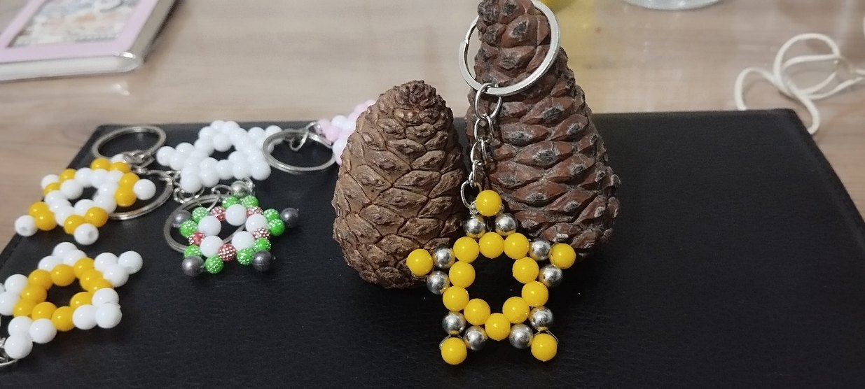 Sarı Boncuklu Bohem Anahtarlık - Görsel 2