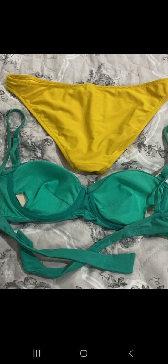 Strappy İpli Sarı Mini Bikini Altı - Görsel 2