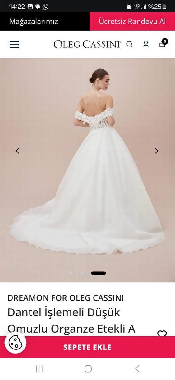 Dantel İşlemeli Straplez A Kesim Gelinlik - Görsel 2