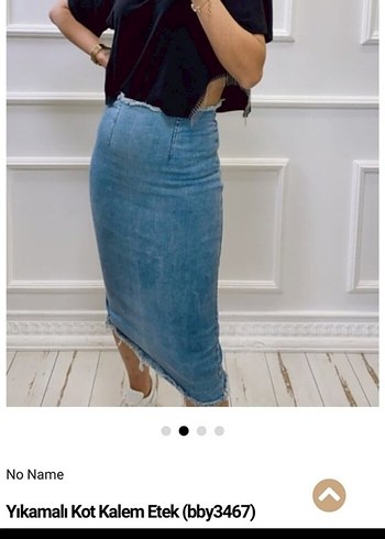 Koton Lacivert Denim Midi Etek Yırtmaçlı