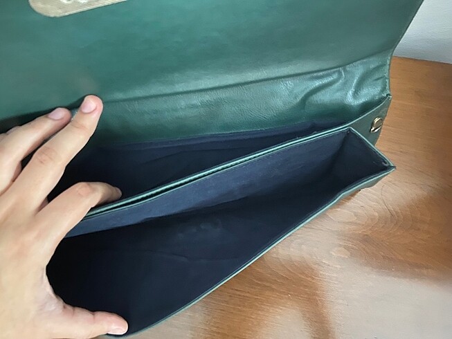 Beden Koyu yeşil clutch çanta