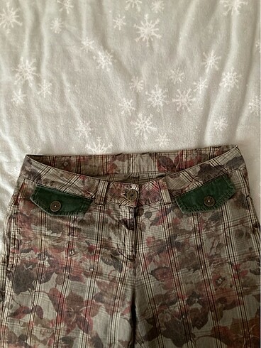 l Beden vintage fairycore ekoseli pantolon