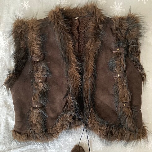 m Beden vintage nubuk kürk peluş yelek